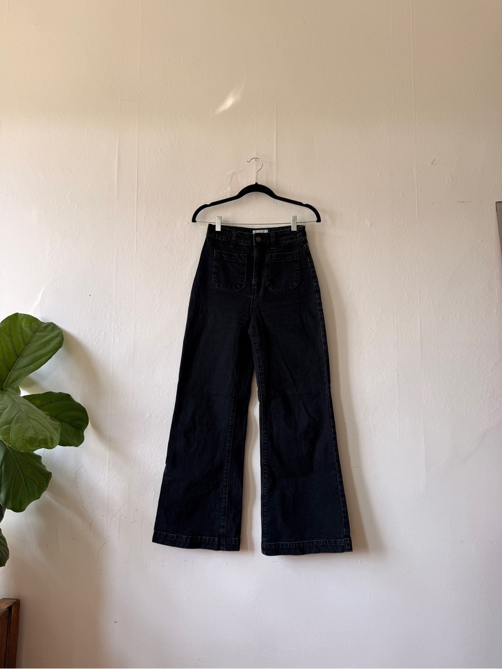 ROLLA'S Black Wide Leg High-Rise Jeans
